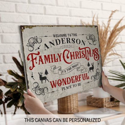 Family Christmas Sign - Personalized Christmas gift for Family - Custom Canvas Print - MyMindfulGifts
