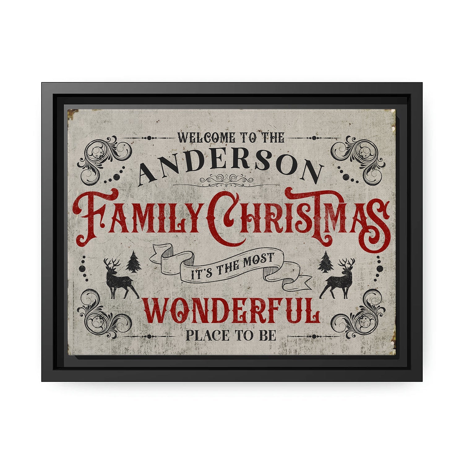 Family Christmas Sign - Personalized Christmas gift for Family - Custom Canvas Print - MyMindfulGifts