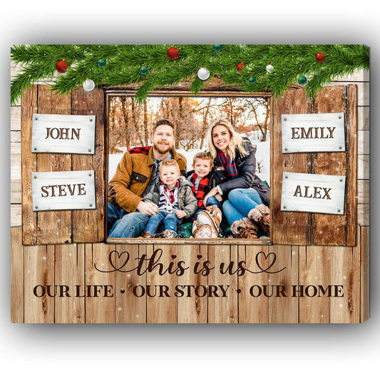 This Is Us - Personalized Christmas gift for Family - Custom Canvas Print - MyMindfulGifts