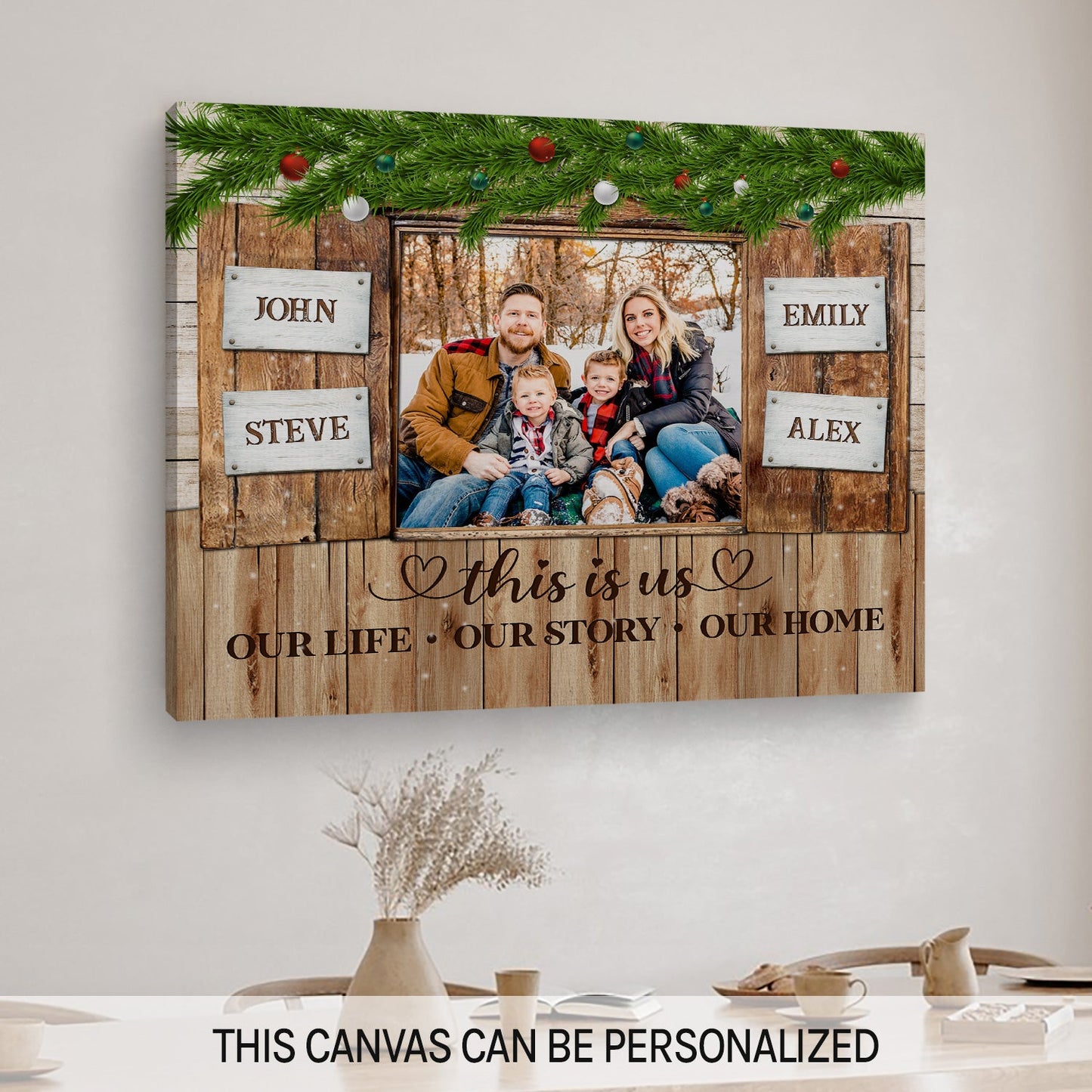 This Is Us - Personalized Christmas gift for Family - Custom Canvas Print - MyMindfulGifts