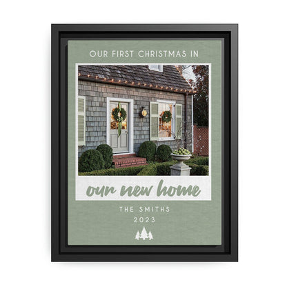 First Christmas in Our New Home - Personalized First Christmas gift for Family - Custom Canvas Print - MyMindfulGifts