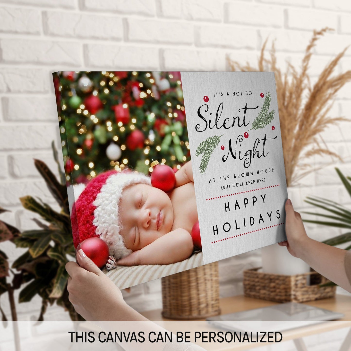 A Not So Silent Night - Personalized Christmas gift for Baby - Custom Canvas Print - MyMindfulGifts