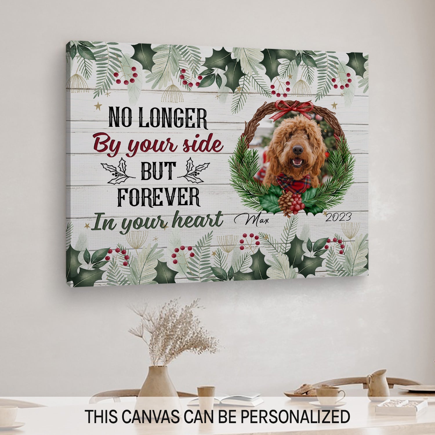 Forever In Our Hearts - Personalized Christmas gift for Dog or Cat Lovers - Custom Canvas Print - MyMindfulGifts