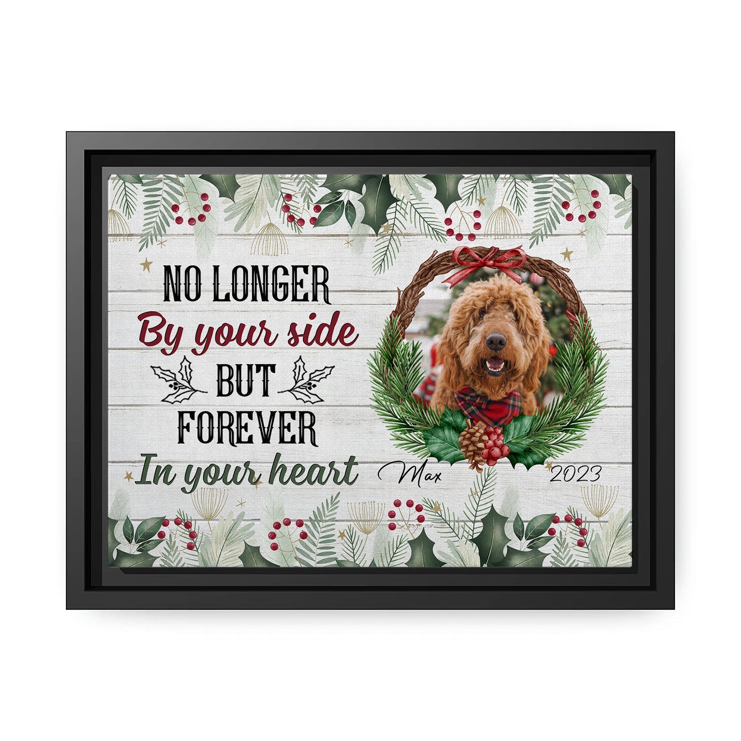 Forever In Our Hearts - Personalized Christmas gift for Dog or Cat Lovers - Custom Canvas Print - MyMindfulGifts