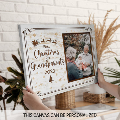 First Christmas as Grandparents - Personalized First Christmas gift for Grandparents - Custom Canvas Print - MyMindfulGifts