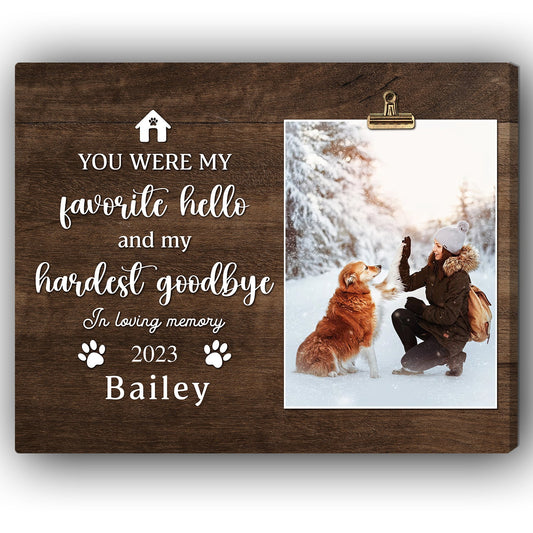 My Hardest Goodbye - Personalized Christmas gift for Dog or Cat Lovers - Custom Canvas Print - MyMindfulGifts