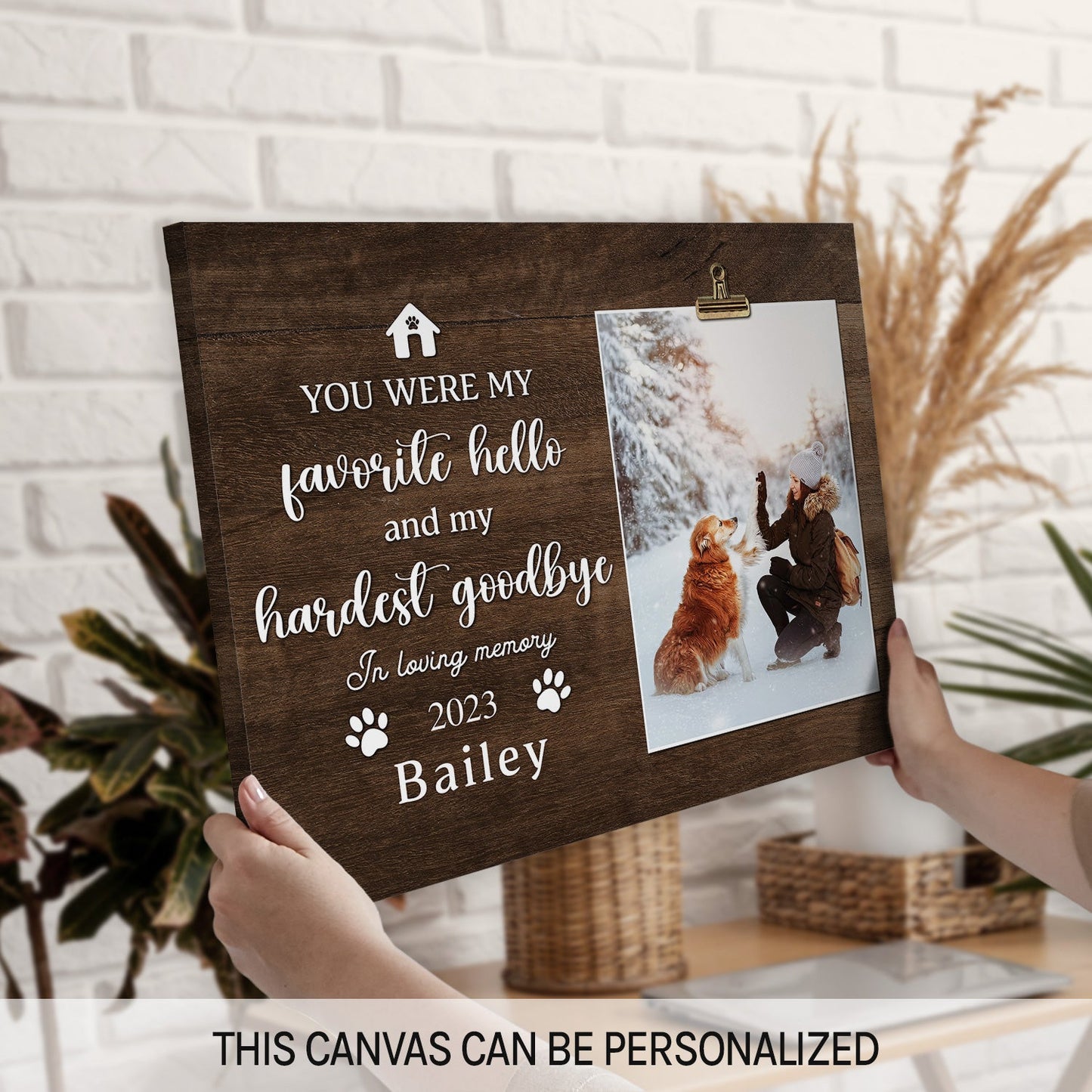 My Hardest Goodbye - Personalized Christmas gift for Dog or Cat Lovers - Custom Canvas Print - MyMindfulGifts