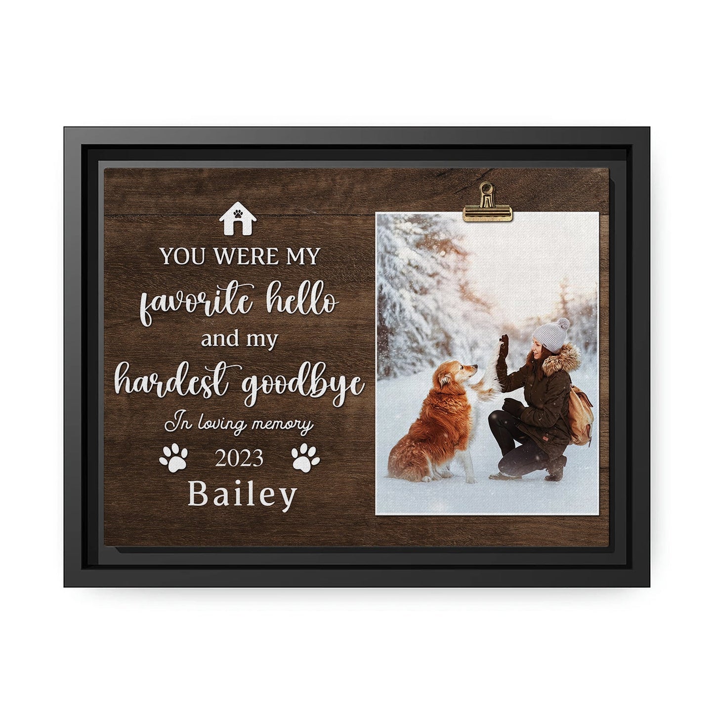 My Hardest Goodbye - Personalized Christmas gift for Dog or Cat Lovers - Custom Canvas Print - MyMindfulGifts