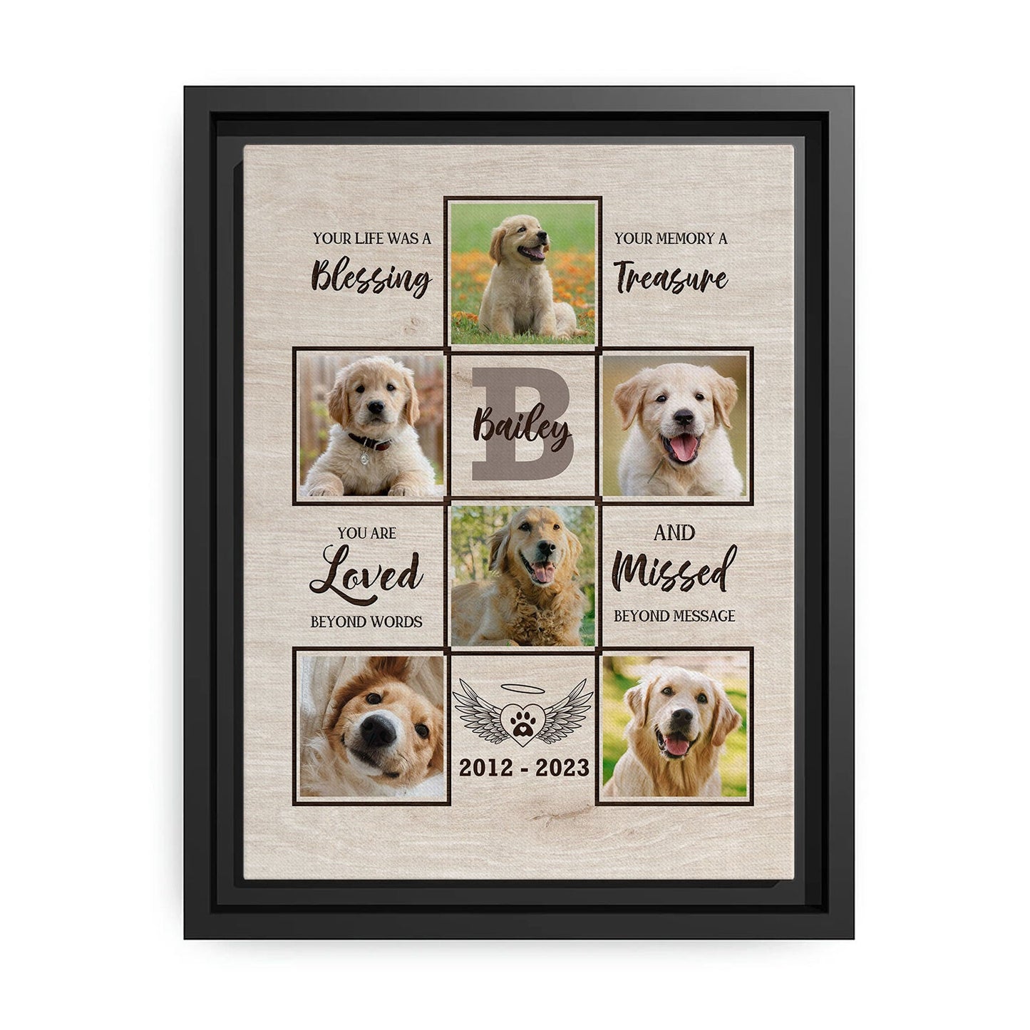 Missed Beyond Measure - Personalized Christmas gift for Dog or Cat Lovers - Custom Canvas Print - MyMindfulGifts