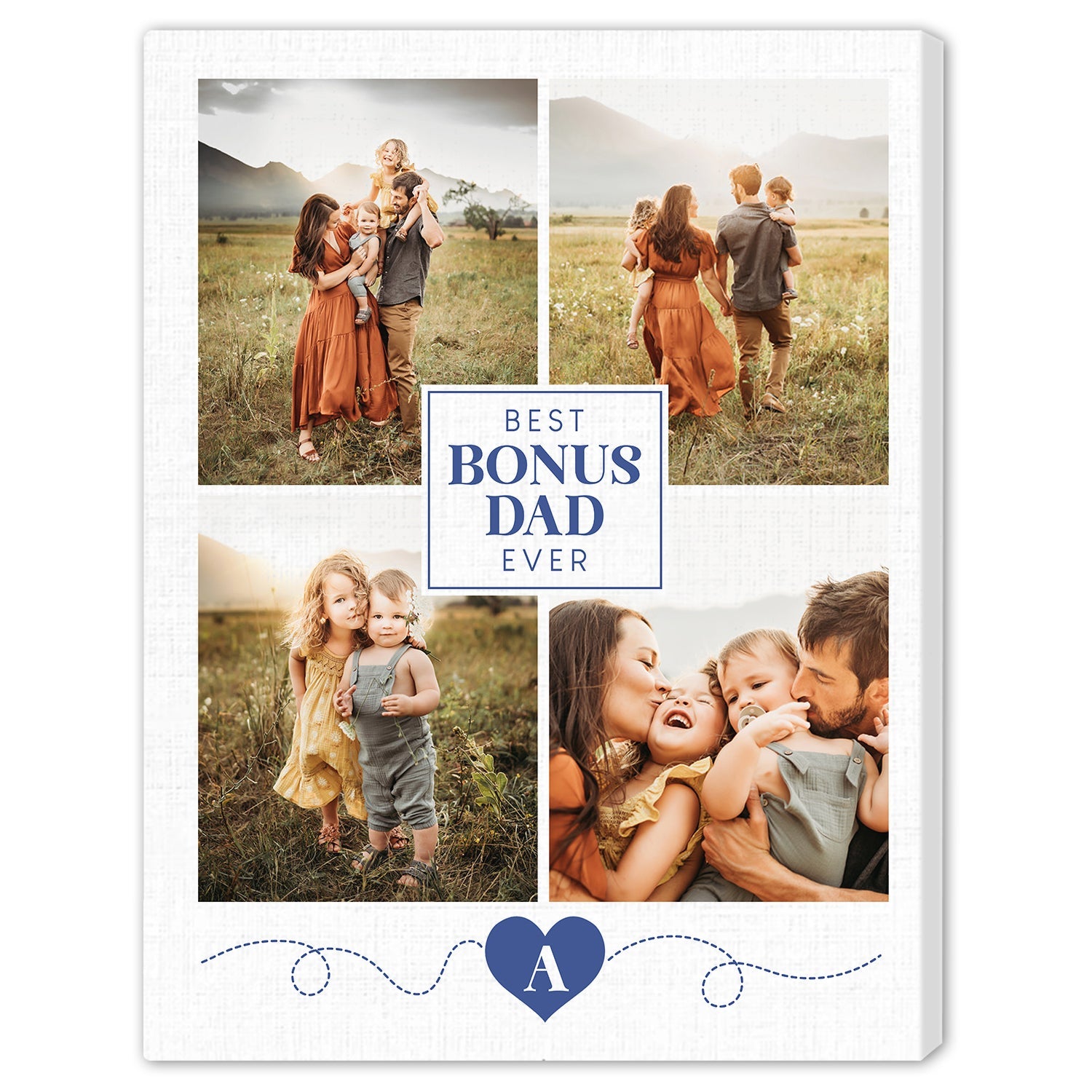 Best Bonus Dad Ever - Personalized Father's Day, Birthday or Christmas gift for Step Dad - Custom Canvas Print - MyMindfulGifts