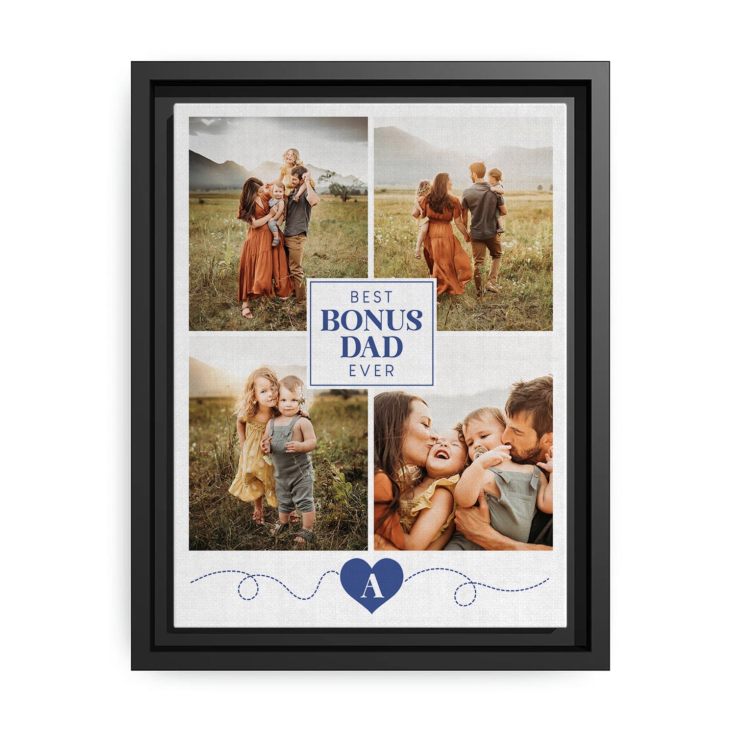 Best Bonus Dad Ever - Personalized Father's Day, Birthday or Christmas gift for Step Dad - Custom Canvas Print - MyMindfulGifts