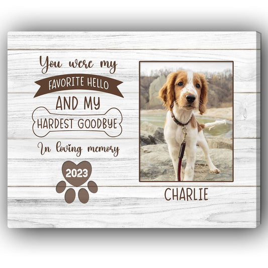 My Hardest Goodbye - Personalized Christmas gift for Dog or Cat Lovers - Custom Canvas Print - MyMindfulGifts