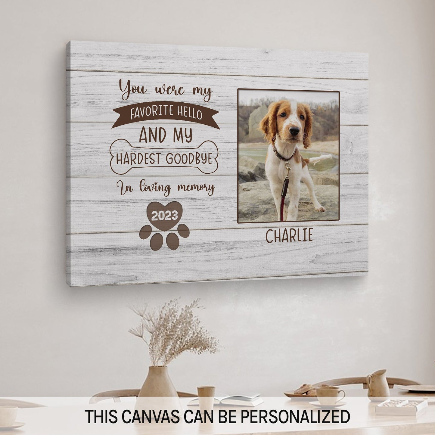 My Hardest Goodbye - Personalized Christmas gift for Dog or Cat Lovers - Custom Canvas Print - MyMindfulGifts