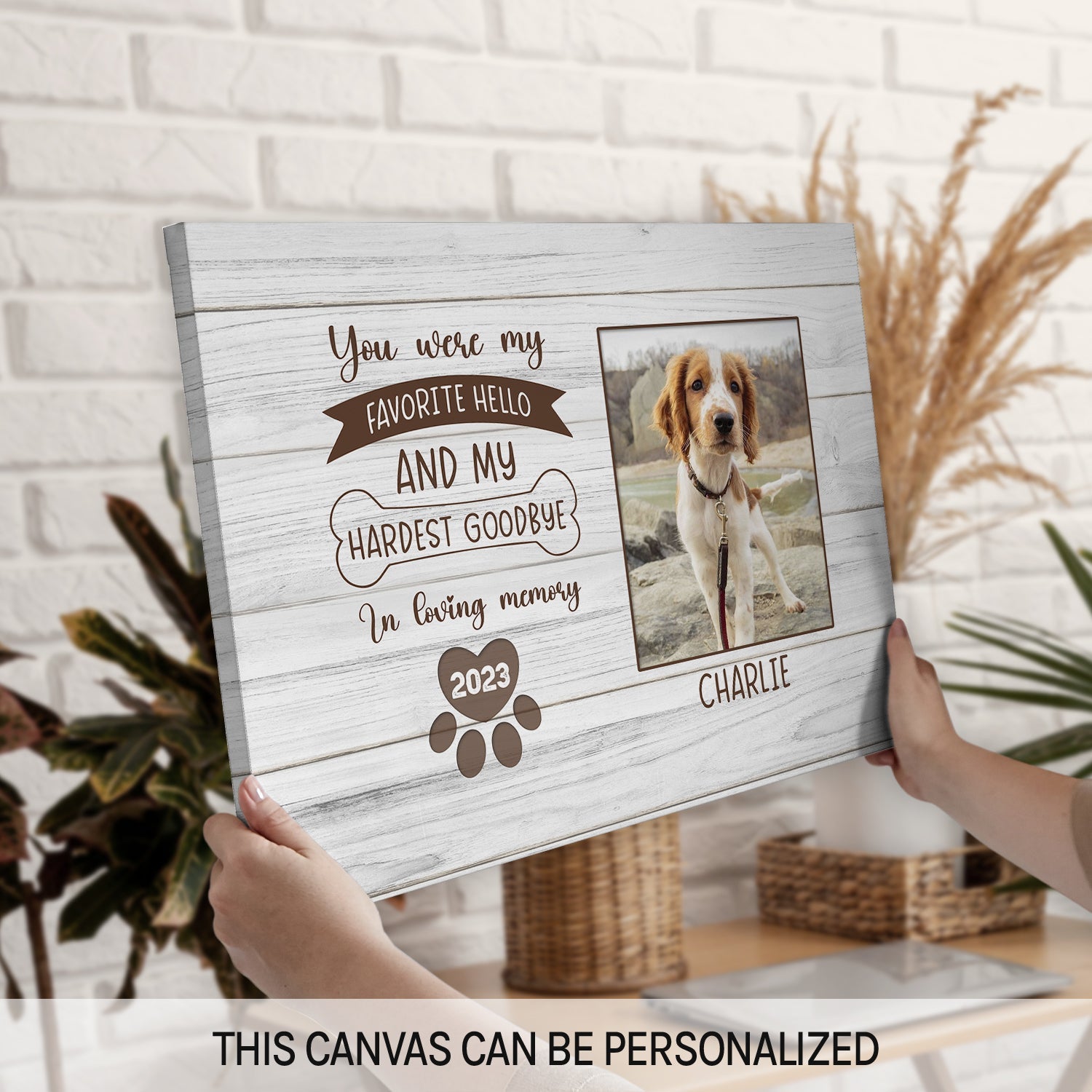 My Hardest Goodbye - Personalized Christmas gift for Dog or Cat Lovers - Custom Canvas Print - MyMindfulGifts