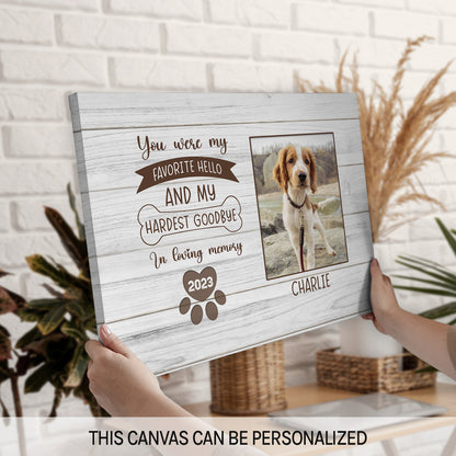 My Hardest Goodbye - Personalized Christmas gift for Dog or Cat Lovers - Custom Canvas Print - MyMindfulGifts