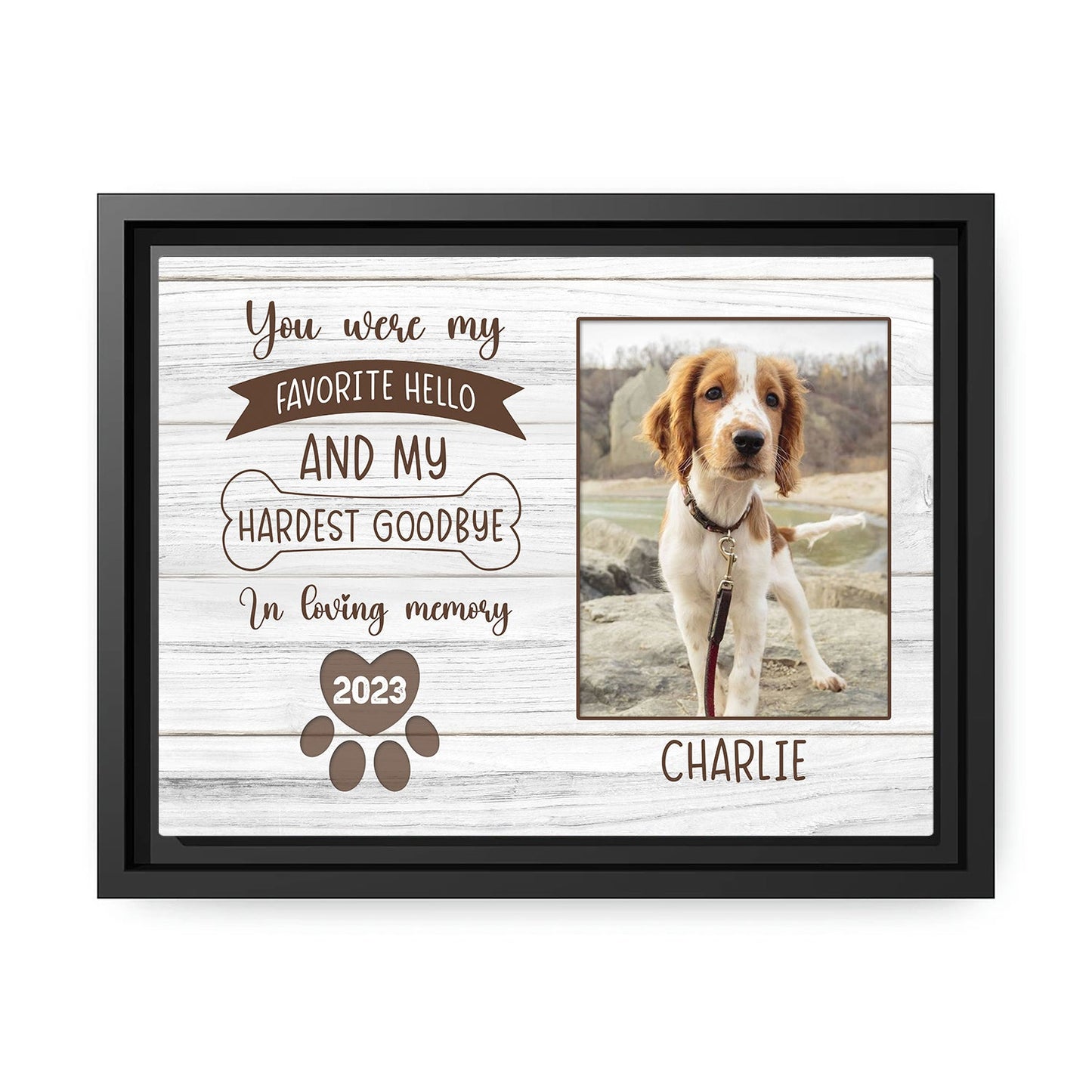 My Hardest Goodbye - Personalized Christmas gift for Dog or Cat Lovers - Custom Canvas Print - MyMindfulGifts