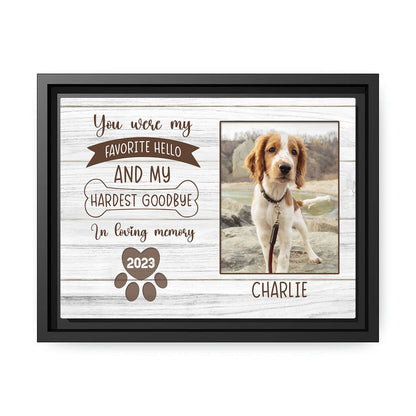 My Hardest Goodbye - Personalized Christmas gift for Dog or Cat Lovers - Custom Canvas Print - MyMindfulGifts