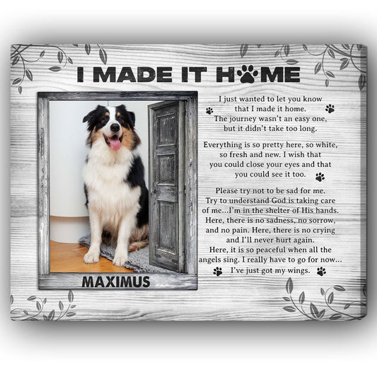 I Made It Home - Personalized Christmas gift for Dog or Cat Lovers - Custom Canvas Print - MyMindfulGifts