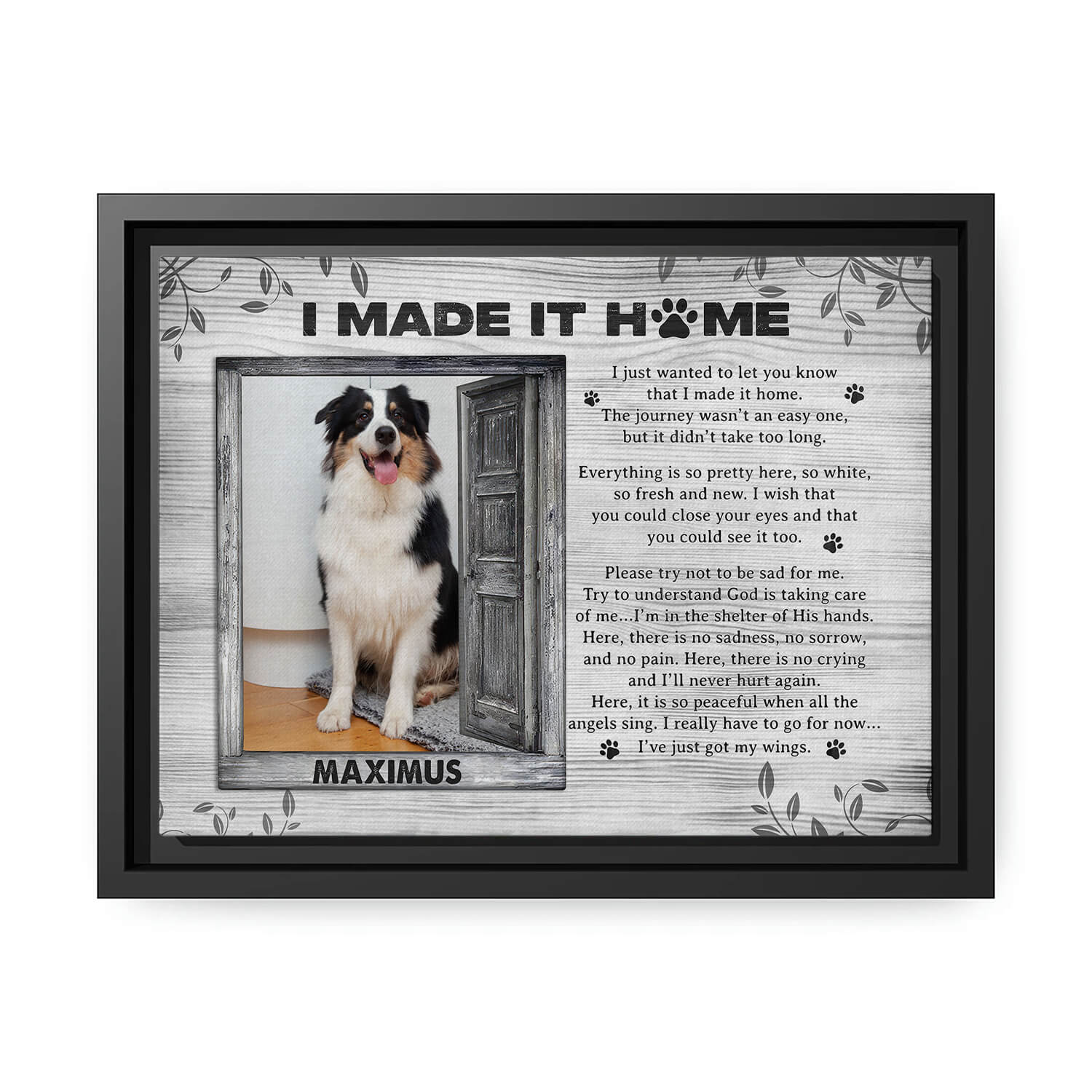 I Made It Home - Personalized Christmas gift for Dog or Cat Lovers - Custom Canvas Print - MyMindfulGifts