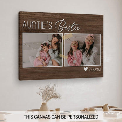 Auntie's Bestie - Personalized Birthday or Christmas gift For Aunt - Custom Canvas Print - MyMindfulGifts