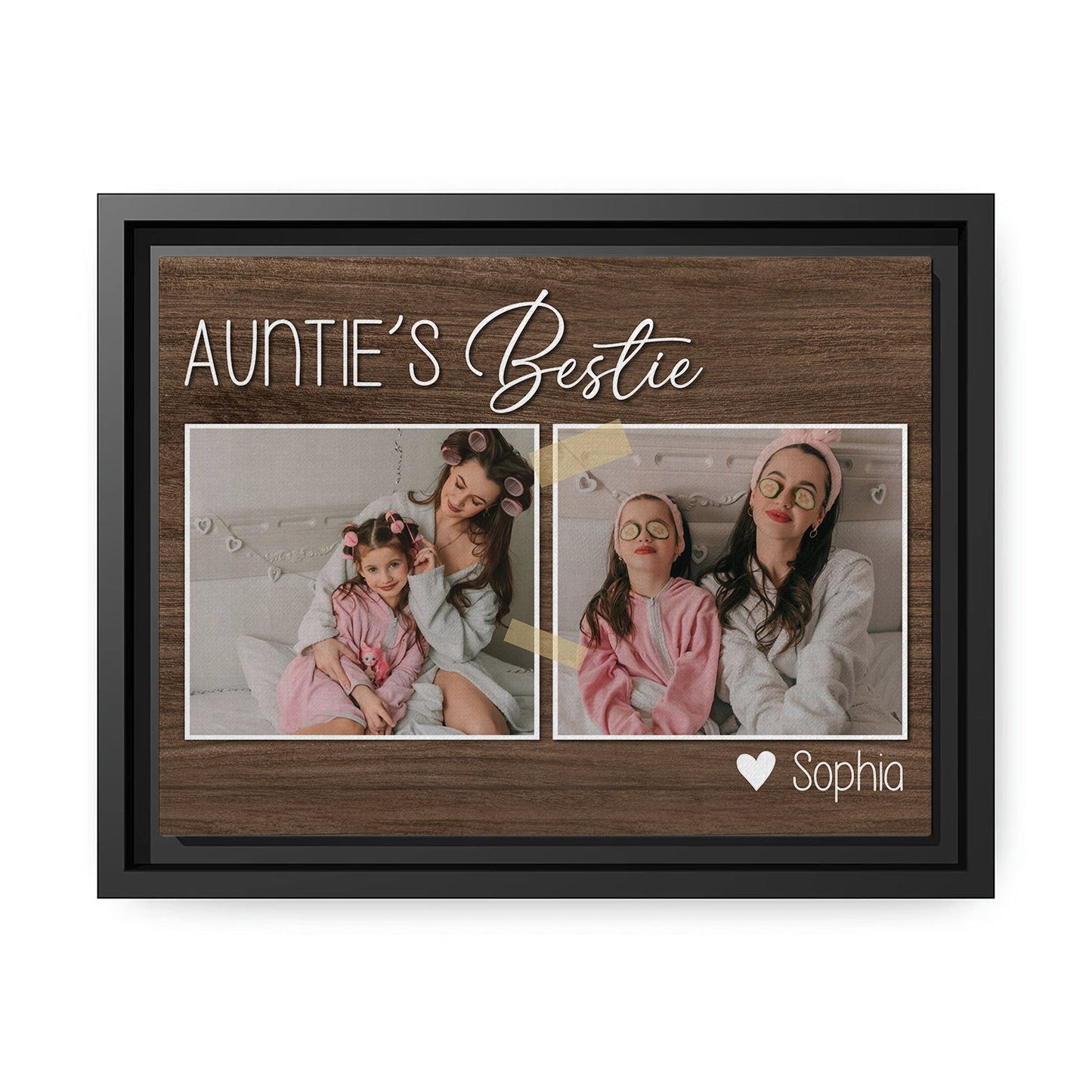 Auntie's Bestie - Personalized Birthday or Christmas gift For Aunt - Custom Canvas Print - MyMindfulGifts