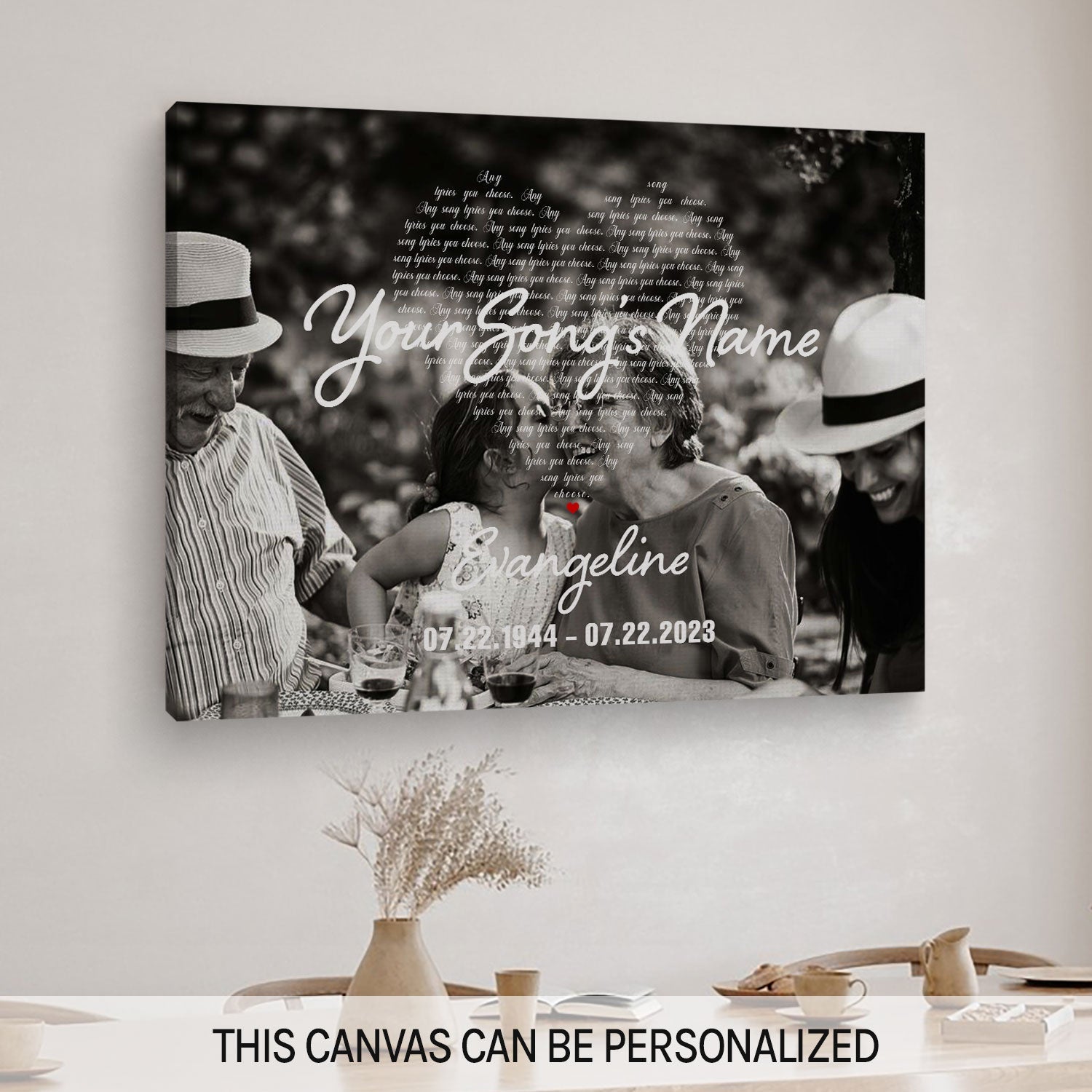 Custom Song Lyrics - Personalized Memorial gift for Family - Custom Canvas Print - MyMindfulGifts