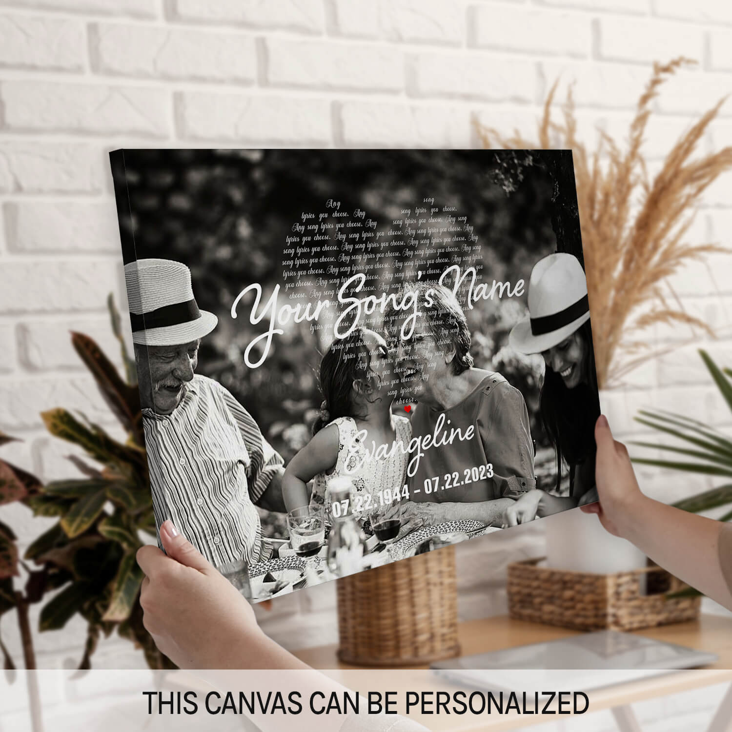 Custom Song Lyrics - Personalized Memorial gift for Family - Custom Canvas Print - MyMindfulGifts