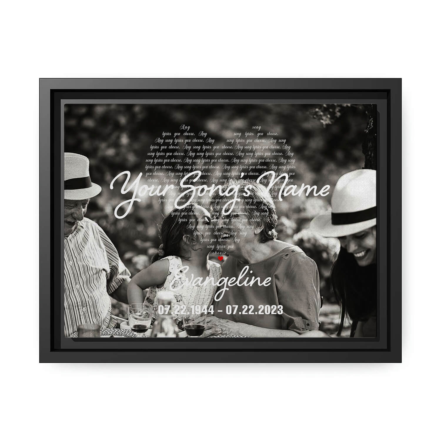 Custom Song Lyrics - Personalized Memorial gift for Family - Custom Canvas Print - MyMindfulGifts