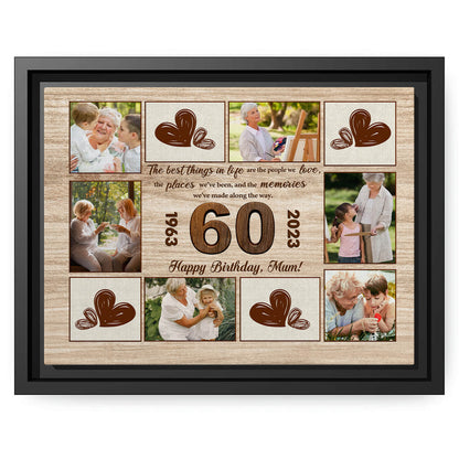 Happy 60th Birthday Mom - Personalized 60th Birthday gift for Mom - Custom Canvas Print - MyMindfulGifts