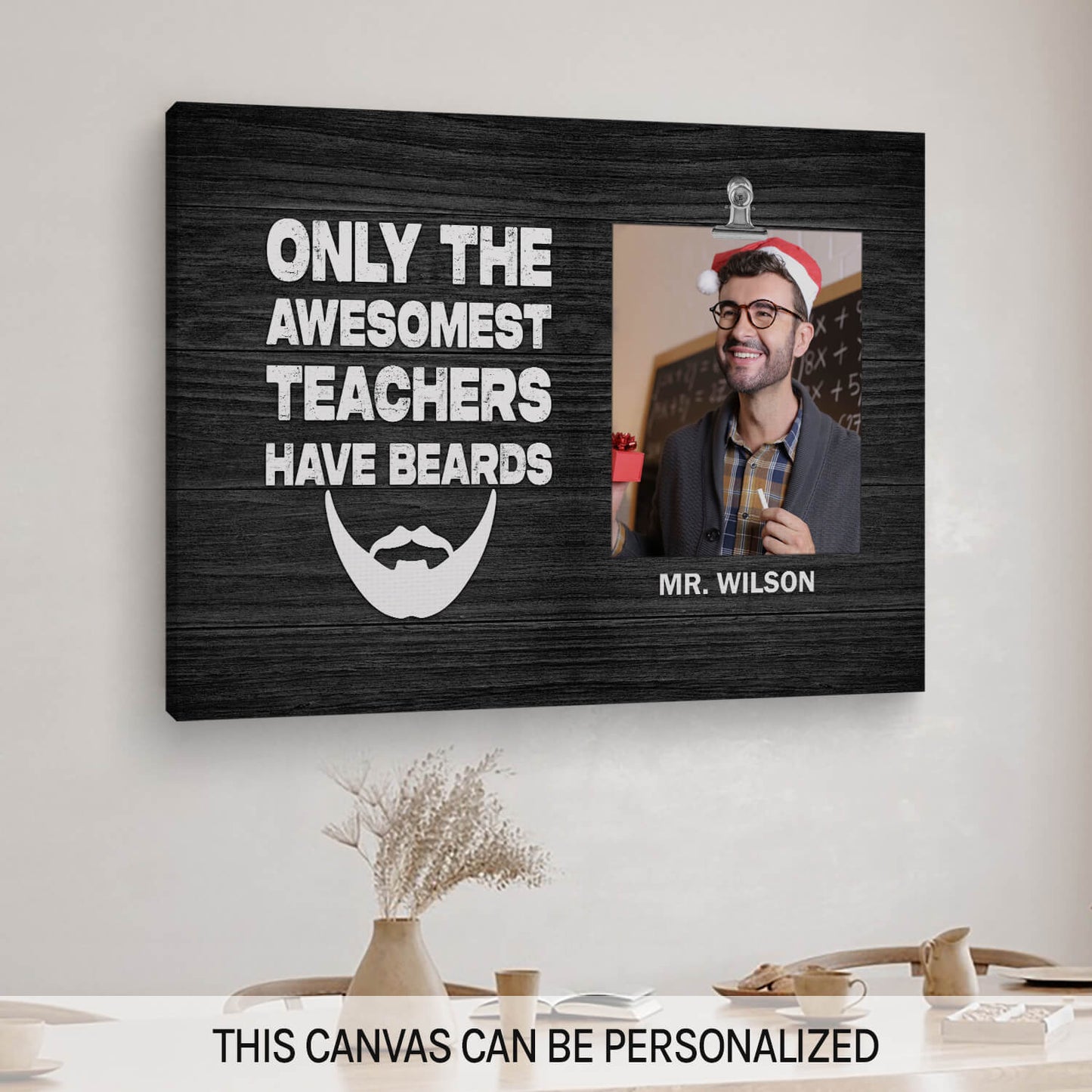 The Best Teachers Have Beards - Personalized Teacher's Day, Birthday or Christmas gift For Male Teacher - Custom Canvas Print - MyMindfulGifts
