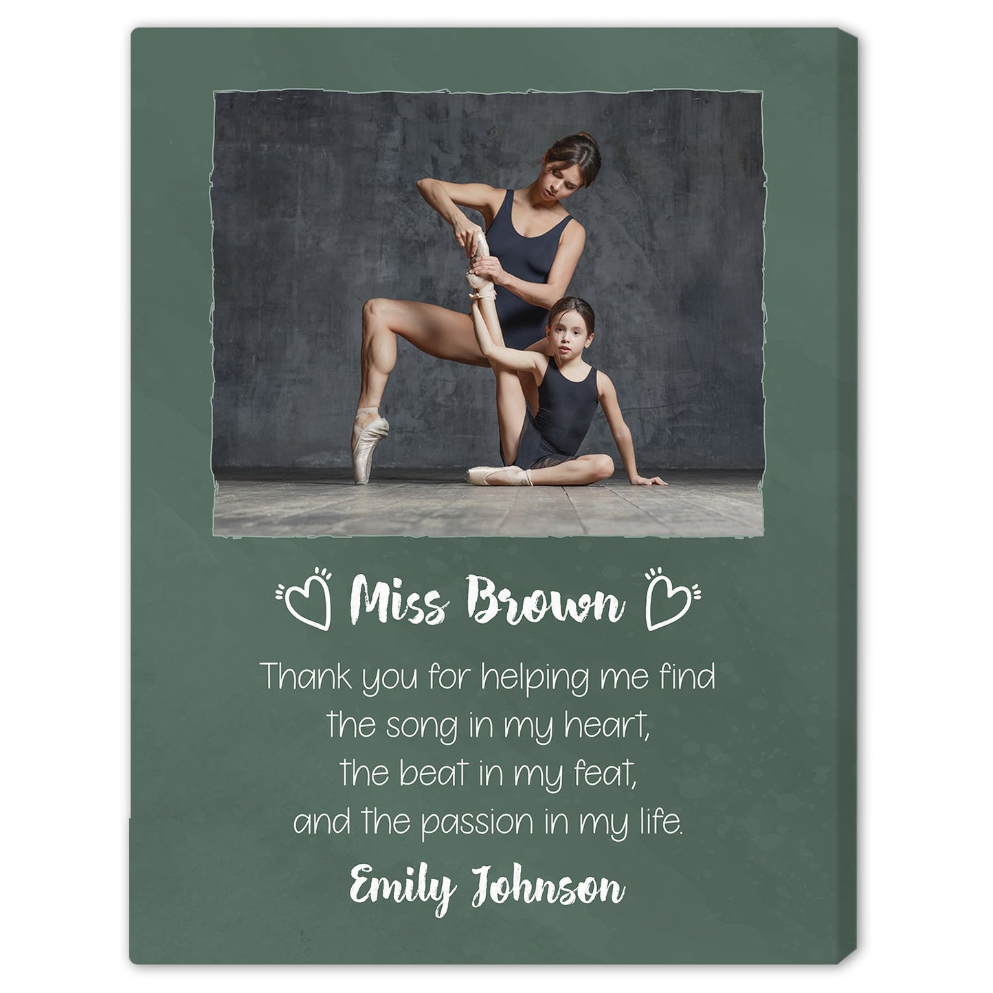 A Passion For Life - Personalized Teacher's Day, Birthday or Christmas gift For Dance Teacher - Custom Canvas Print - MyMindfulGifts
