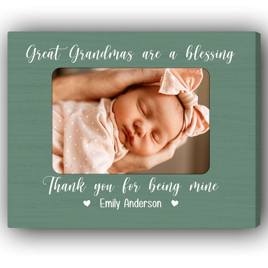 Great Grandma Are A Blessings - Personalized Mother's Day, Birthday or Christmas gift For Great Grandma - Custom Canvas Print - MyMindfulGifts
