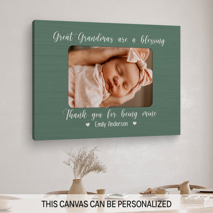 Great Grandma Are A Blessings - Personalized Mother's Day, Birthday or Christmas gift For Great Grandma - Custom Canvas Print - MyMindfulGifts