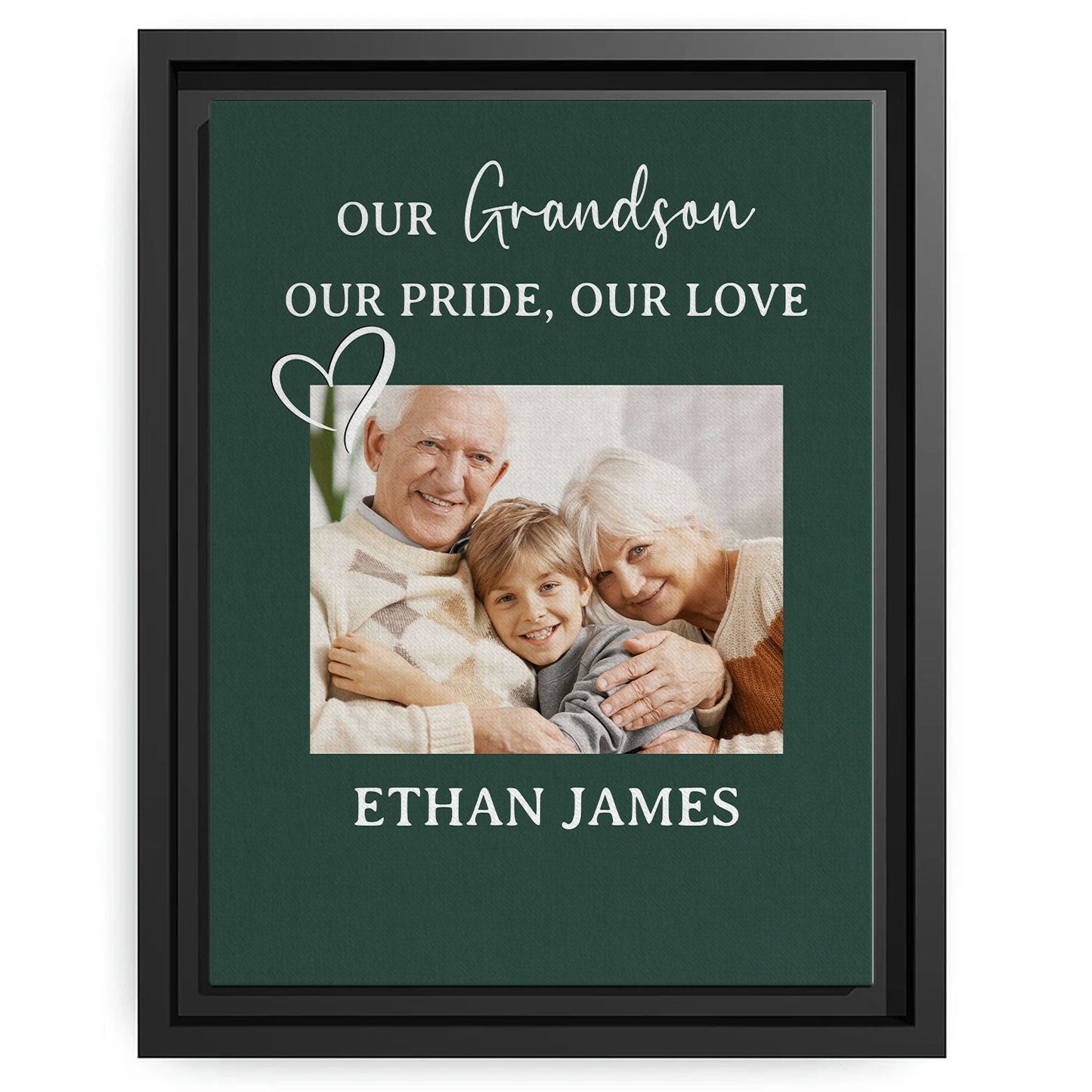 Our Grandson, Our Pride, Our Love - Personalized Birthday or Christmas gift For Grandson - Custom Canvas Print - MyMindfulGifts