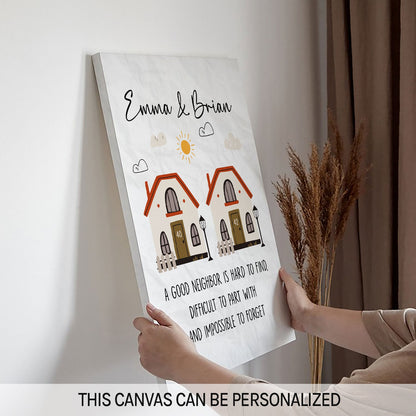A Good Neighbor - Personalized Christmas gift For Neighbor - Custom Canvas Print - MyMindfulGifts