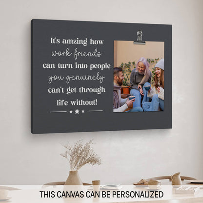 Work Friends - Personalized Birthday or Christmas gift For Coworker - Custom Canvas Print - MyMindfulGifts