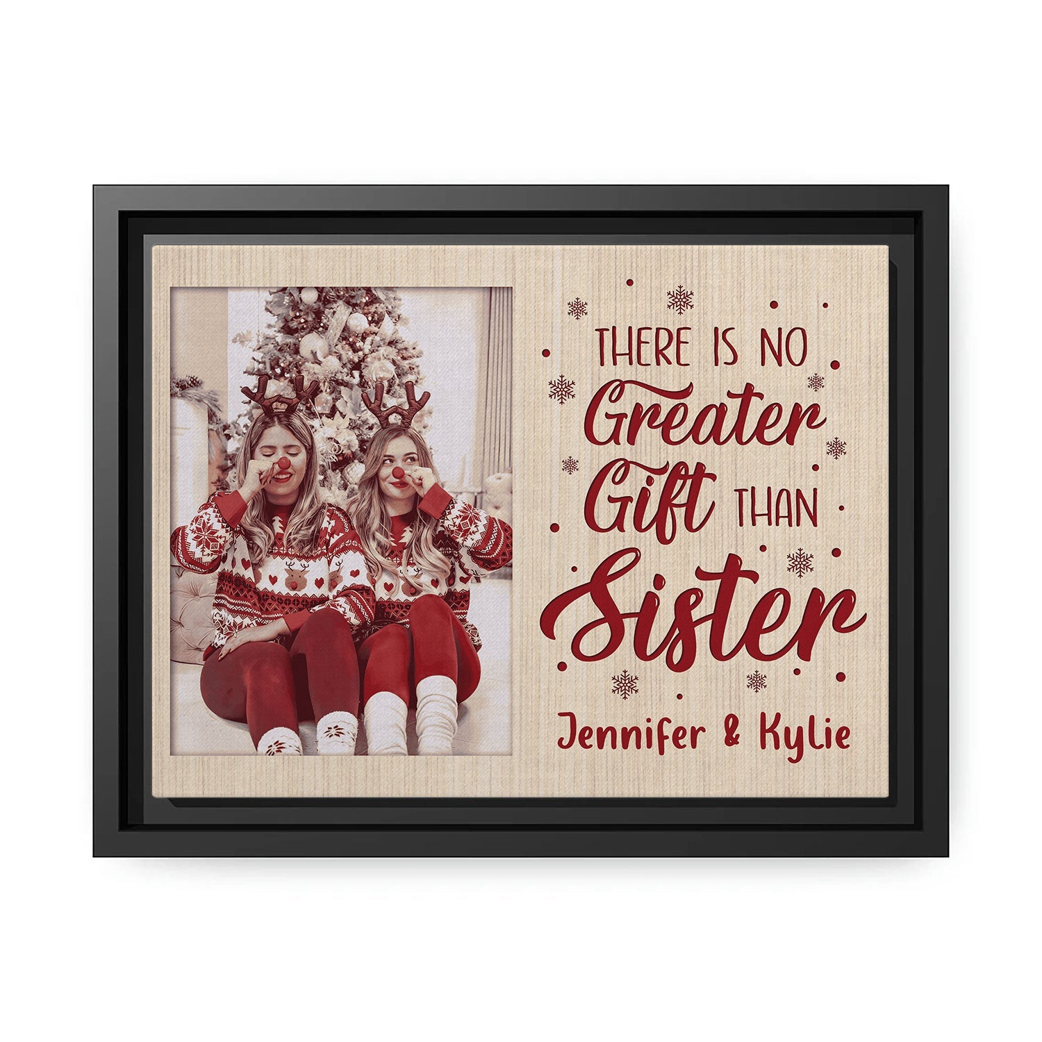 There Is No Greater Gift Than Sister - Personalized Christmas gift For Sister - Custom Canvas Print - MyMindfulGifts