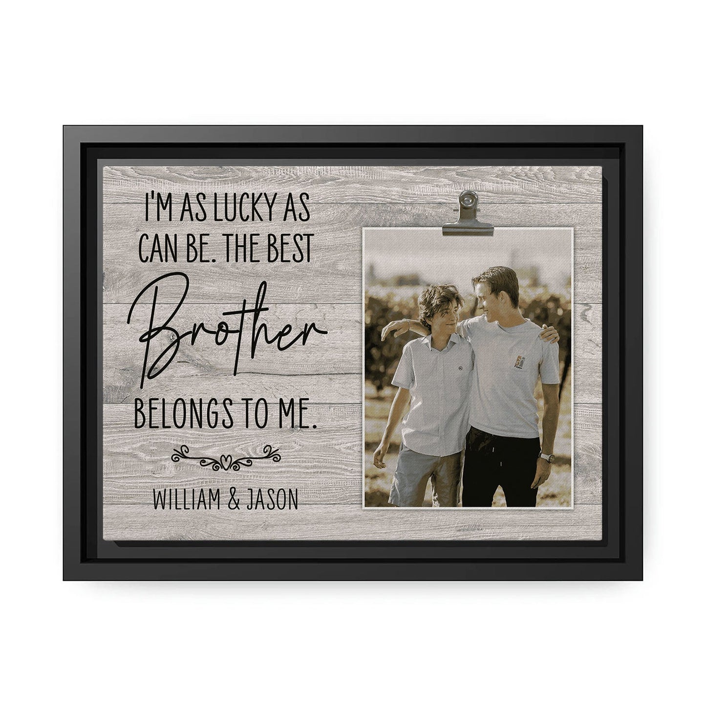 The Best Brother Belongs To Me - Personalized Birthday or Christmas gift For Brother - Custom Canvas Print - MyMindfulGifts