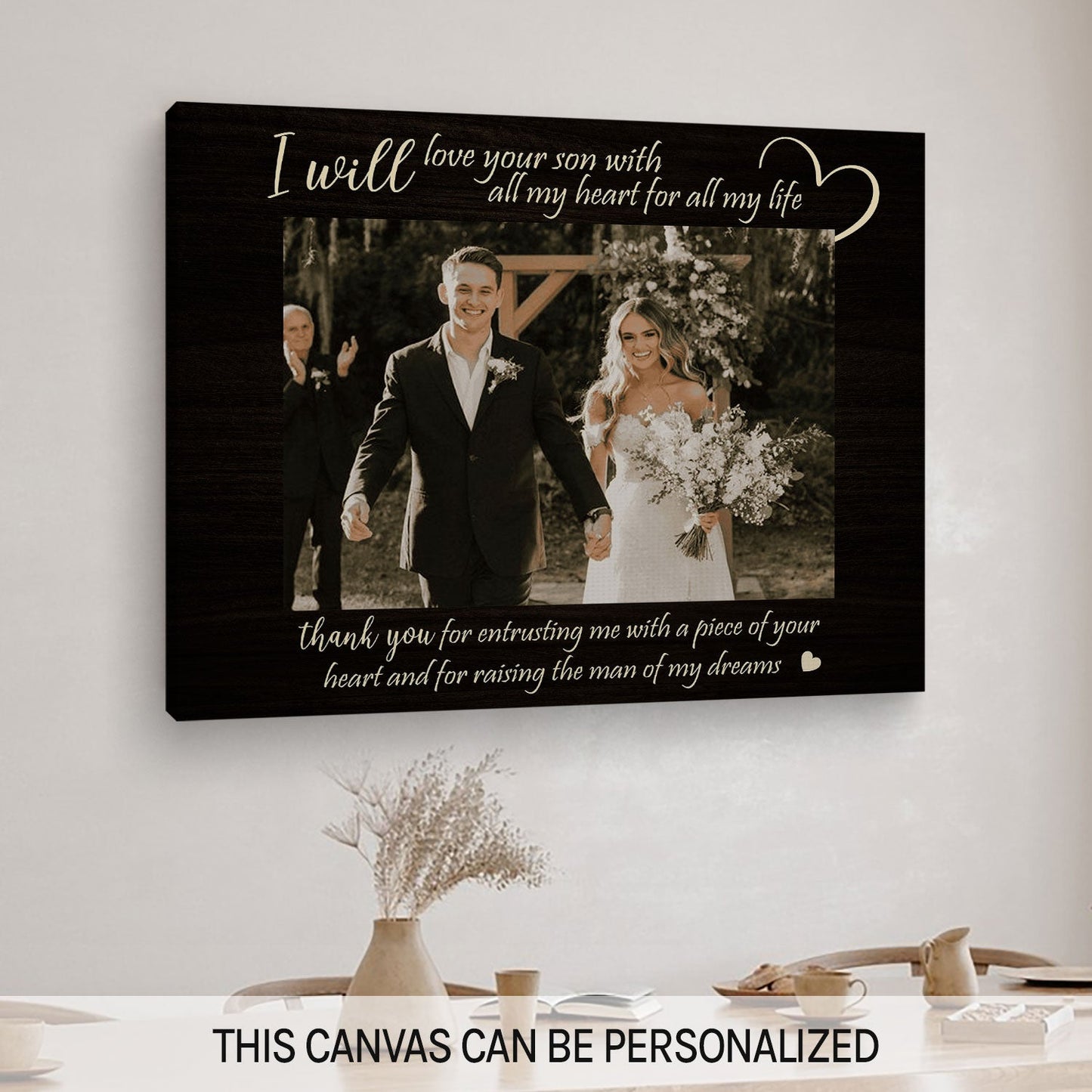 Thank You For Entrusting Me - Personalized Wedding gift For Parents In Law - Custom Canvas Print - MyMindfulGifts