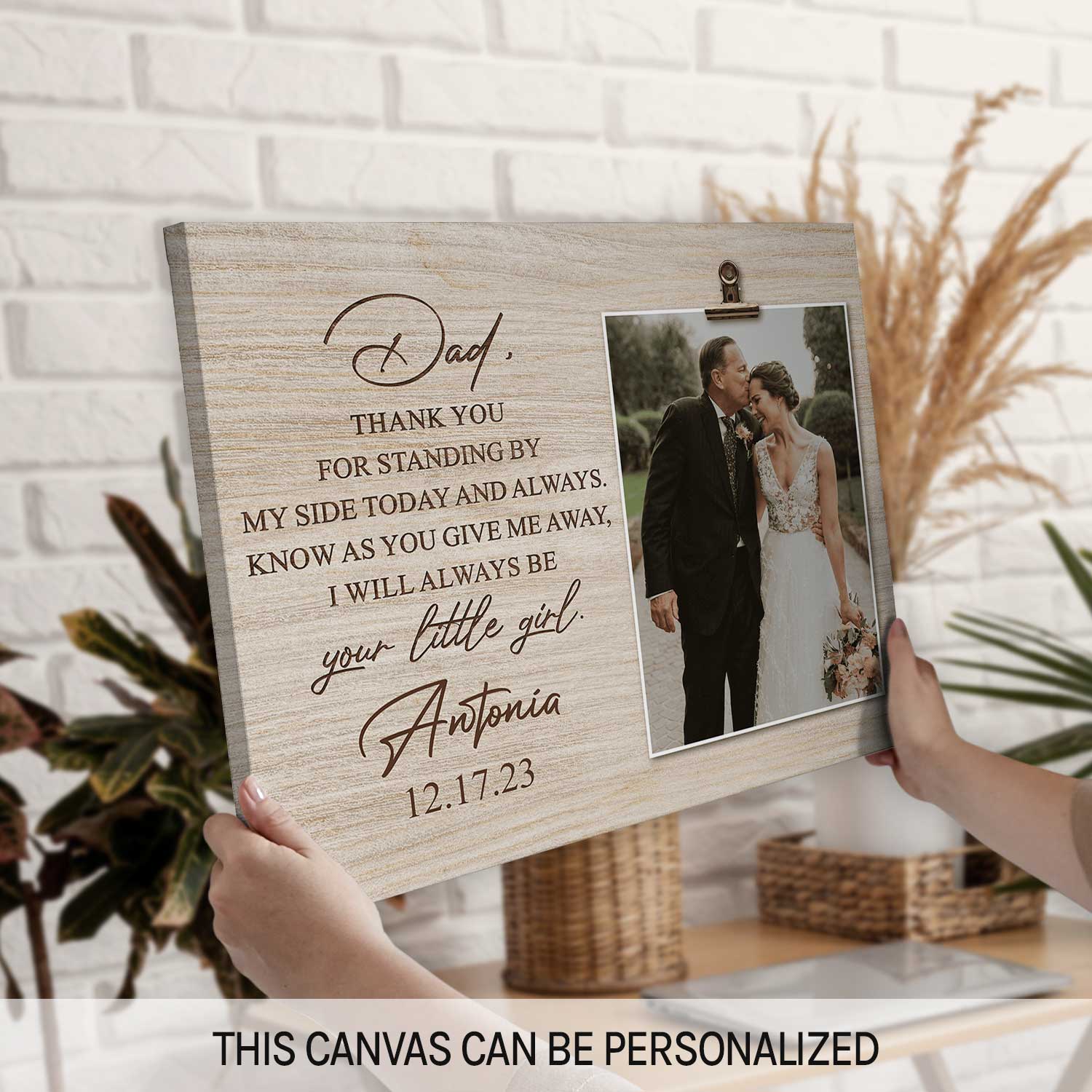 I Will Always Be Your Little Girl - Personalized Wedding gift For Father Of The Bride From Daughter - Custom Canvas Print - MyMindfulGifts