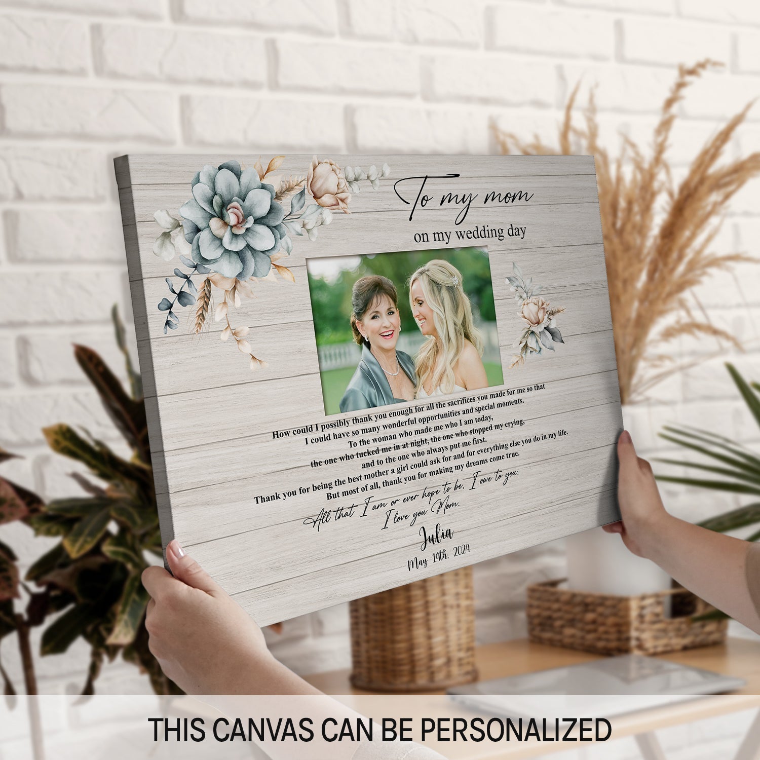 Personalized Canvas To My Parents On My Wedding Day, Custom Wedding Gift  For Parent Of Bride, Gifts For Parents Of The Bride - Best Personalized  Gifts For Everyone