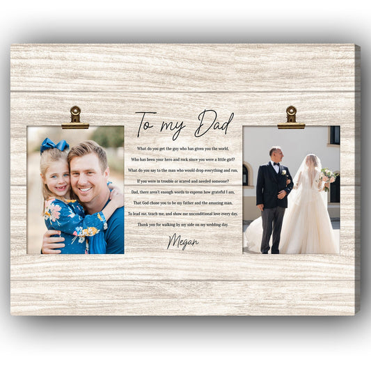 Father Of The Bride Present - Personalized Wedding gift For Father Of The Bride From Daughter - Custom Canvas Print - MyMindfulGifts