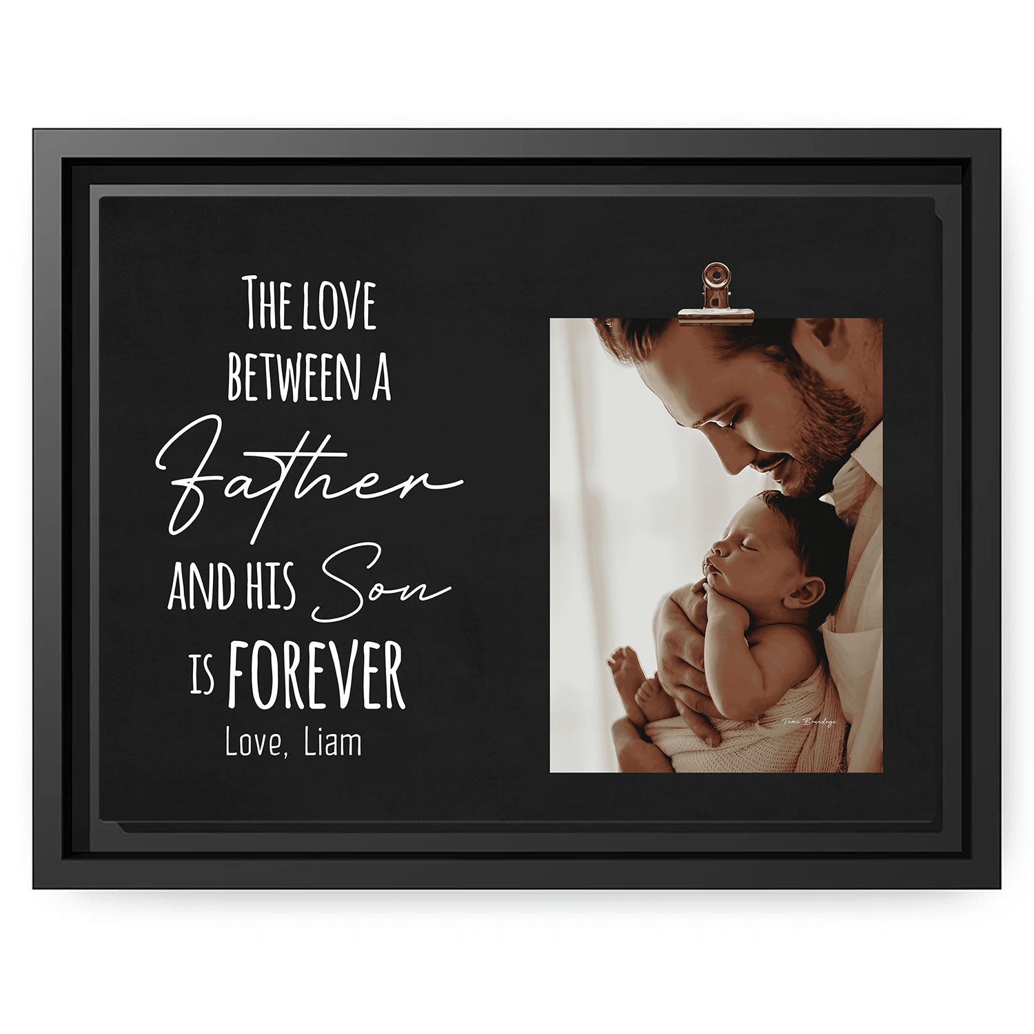 The Love Between A Father And His Son Is Forever - Personalized Father's Day, Birthday, Valentine's Day or Christmas gift For Dad or Son - Custom Canvas Print - MyMindfulGifts