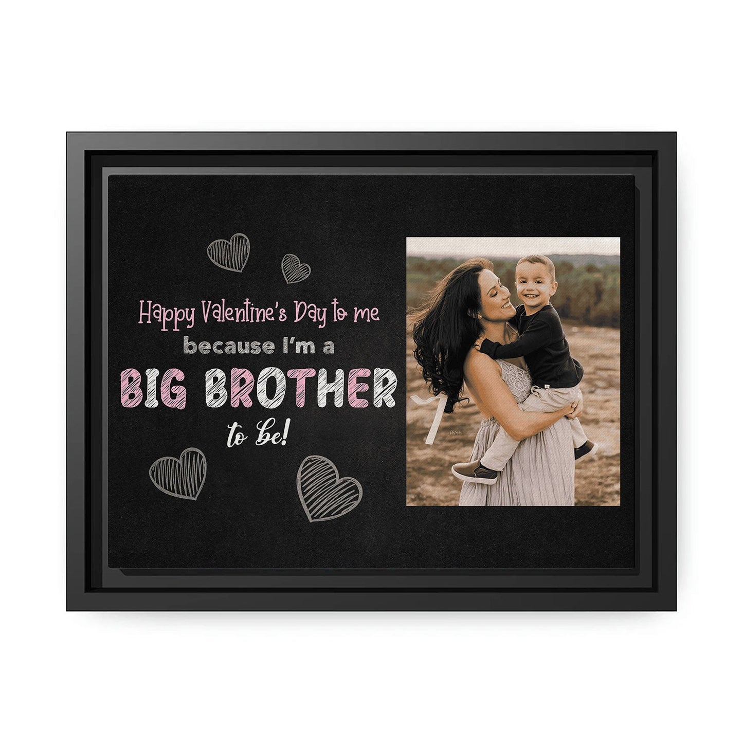 Valentine's Day Big Brother Announcement - Personalized Valentine's Day Pregnancy Announcement gift For Big Brother - Custom Canvas Print - MyMindfulGifts