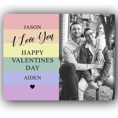 I Love You - Personalized Valentine's Day gift For LGBT Couple - Custom Canvas Print - MyMindfulGifts