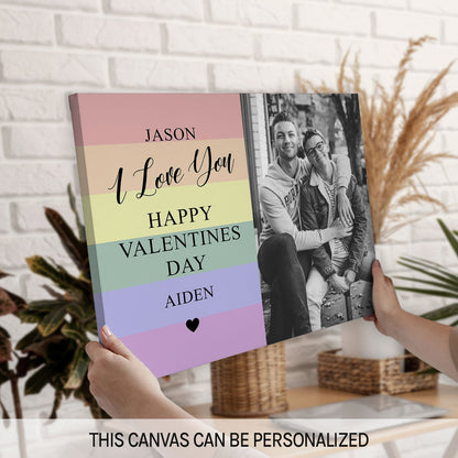 I Love You - Personalized Valentine's Day gift For LGBT Couple - Custom Canvas Print - MyMindfulGifts