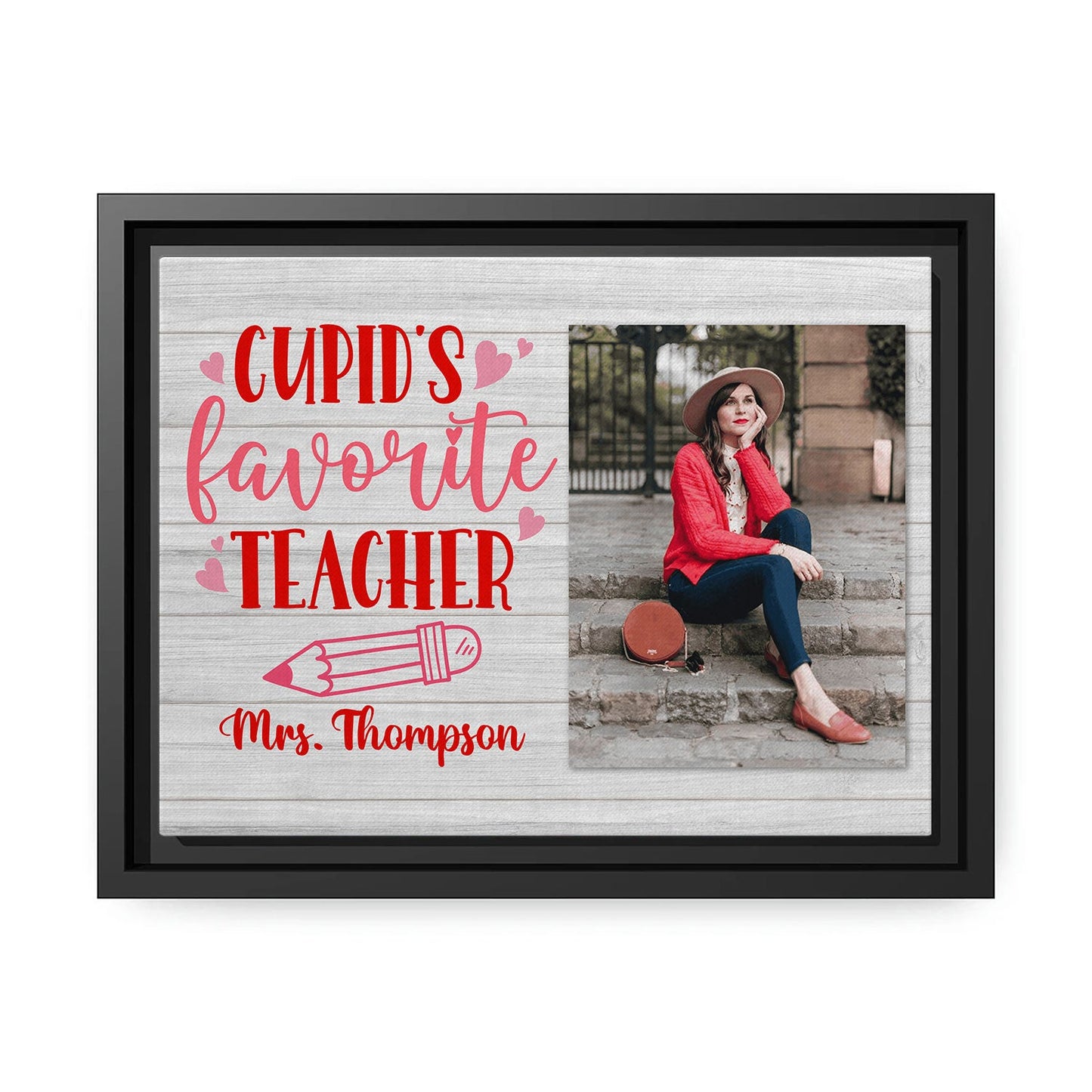 Cupid's Favorite Teacher - Personalized Valentine's Day gift For Teacher - Custom Canvas Print - MyMindfulGifts
