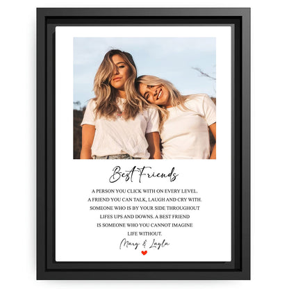 Best Friends - Personalized Birthday, Galentine's Day or Christmas gift For Friends - Custom Canvas Print - MyMindfulGifts