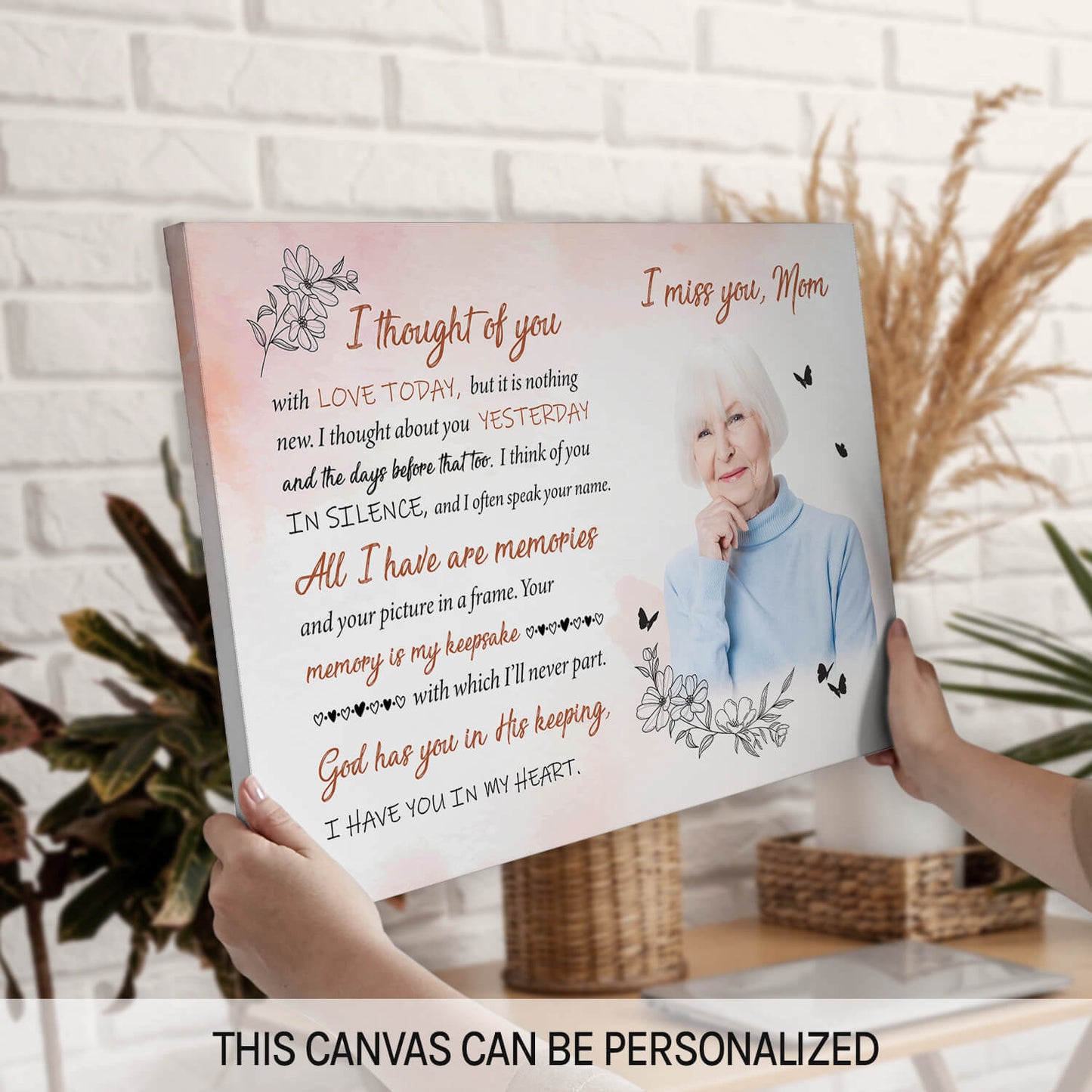 I Miss You Mom - Personalized Memorial gift For Loss Of Mother - Custom Canvas Print - MyMindfulGifts