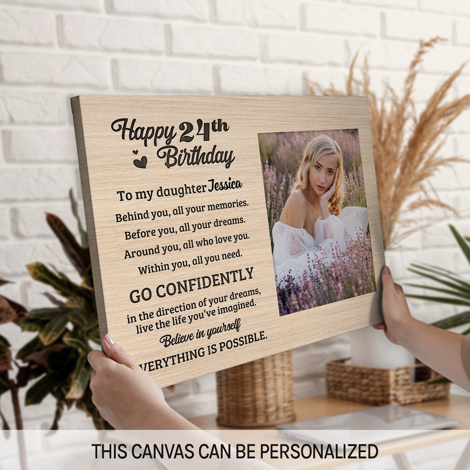 Happy 24th Birthday - Personalized 24th Birthday gift For Daughter - Custom Canvas Print - MyMindfulGifts